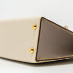 Hermes Mini Kelly Special Order Epsom Craie / Etoupe / Lime LGHW