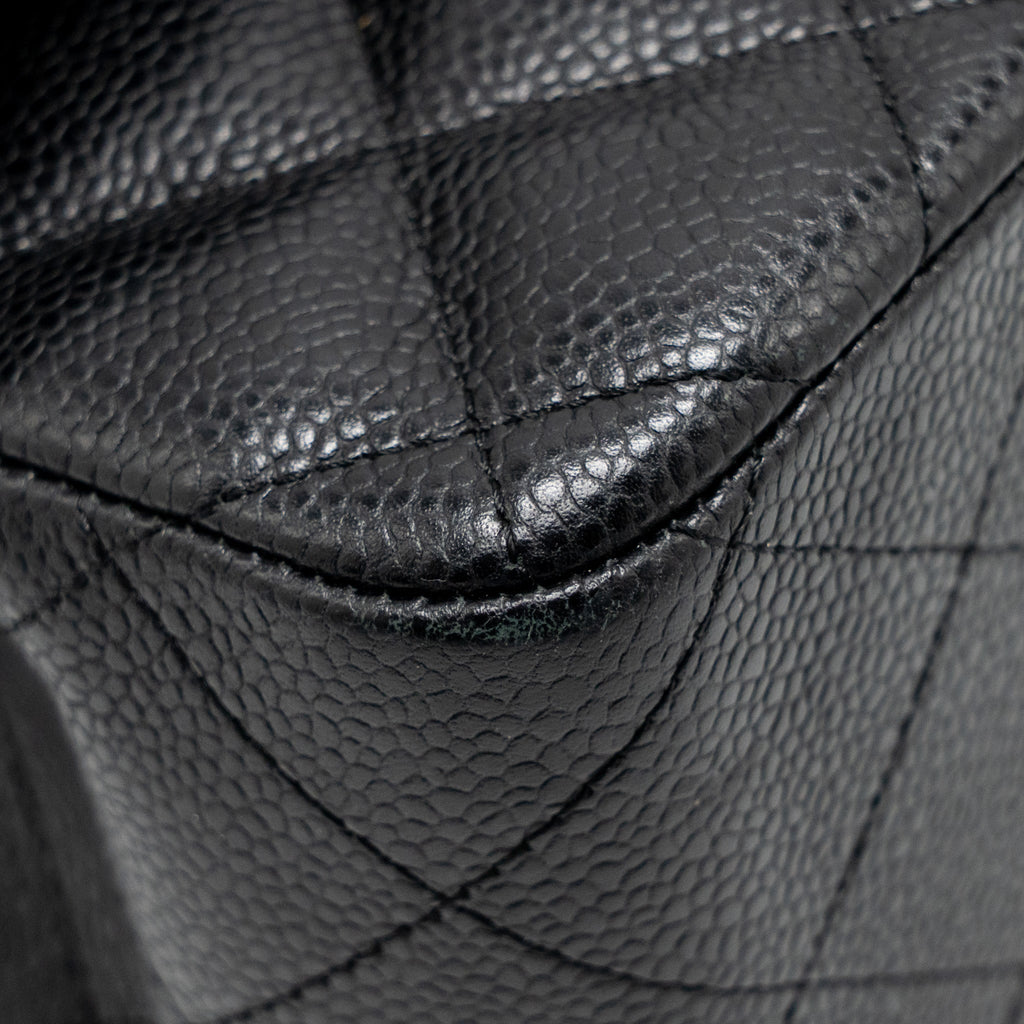 CHANEL JUMBO CLASSIC DOUBLE FLAP BAG CAVIAR BLACK GHW