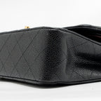 CHANEL MEDIUM CLASSIC DOUBLE FLAP BAG CAVIAR BLACK GHW (MICROCHIP)
