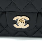 CHANEL CLASSIC MINI RECTANGULAR FLAP BAG LAMBSKIN BLACK LGHW (MICROCHIP)