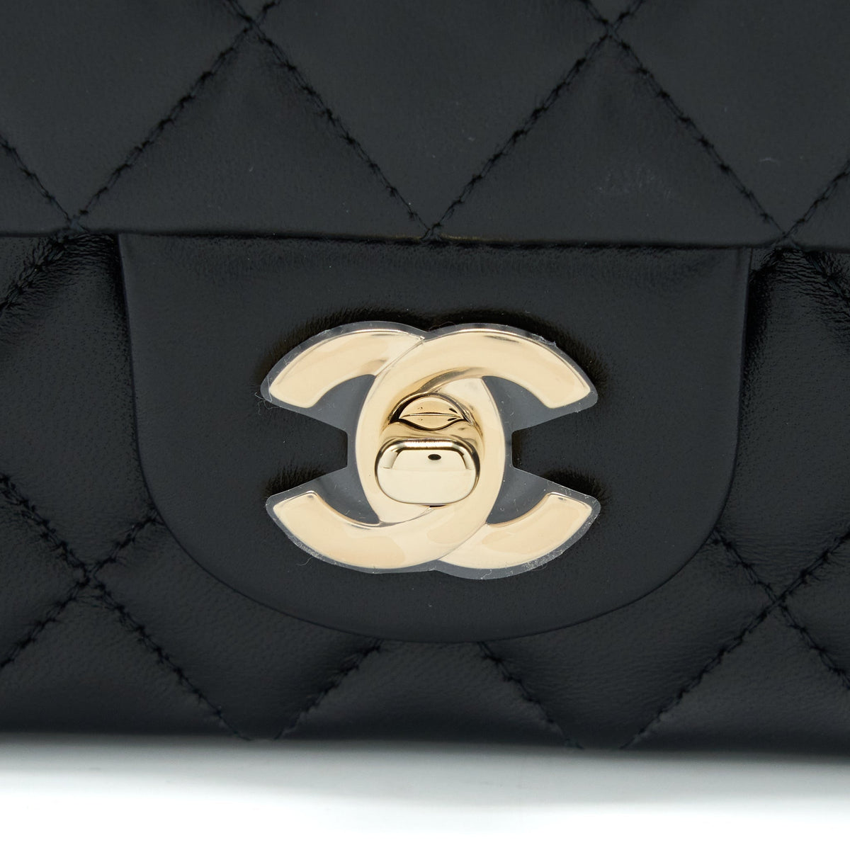 CHANEL CLASSIC MINI RECTANGULAR FLAP BAG LAMBSKIN BLACK LGHW (MICROCHIP)