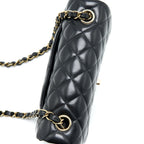 CHANEL CLASSIC MINI RECTANGULAR FLAP BAG LAMBSKIN BLACK LGHW (MICROCHIP)