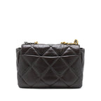 CHANEL 21A MAXI 19 FLAP BAG LAMBSKIN DARK BROWN MULTICOLOUR HARDWARE (MICROCHIP)