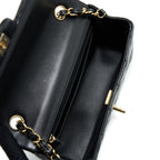 CHANEL CLASSIC MINI RECTANGULAR FLAP BAG LAMBSKIN BLACK LGHW (MICROCHIP)