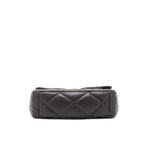 CHANEL 21A MAXI 19 FLAP BAG LAMBSKIN DARK BROWN MULTICOLOUR HARDWARE (MICROCHIP)