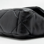 CHANEL SMALL 19 BAG LAMBSKIN BLACK GHW (MICROCHIP)
