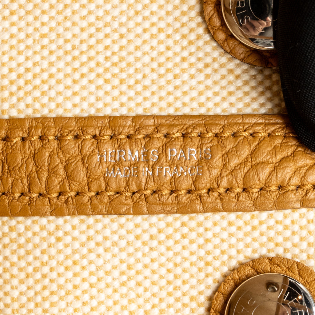 Hermes Neo Garden Party 23 Canvas/ Negonda Ecru-Paille/ Sesame SHW
