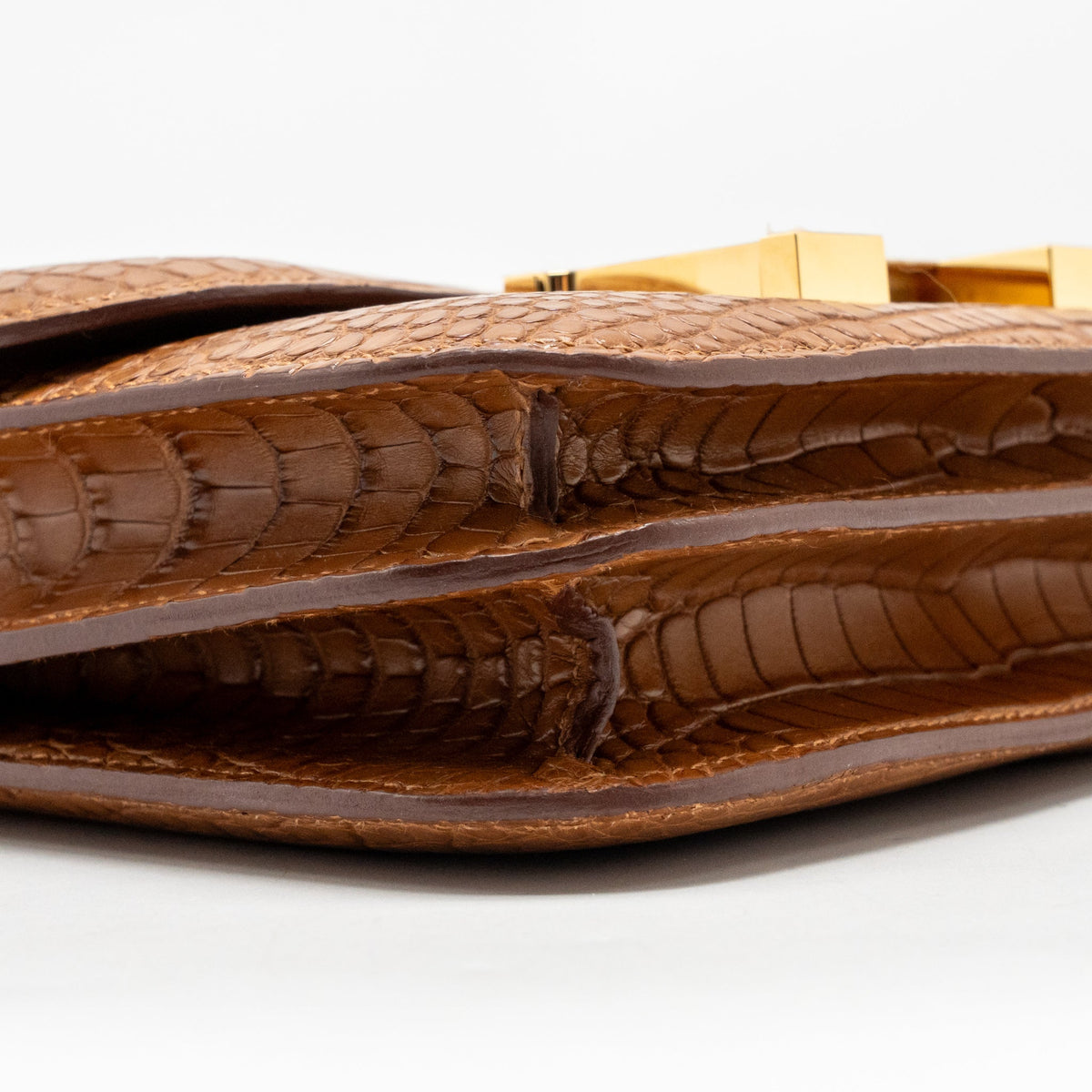 Hermes Mini Constance Alligator Mississippiensis Mat Gold GHW