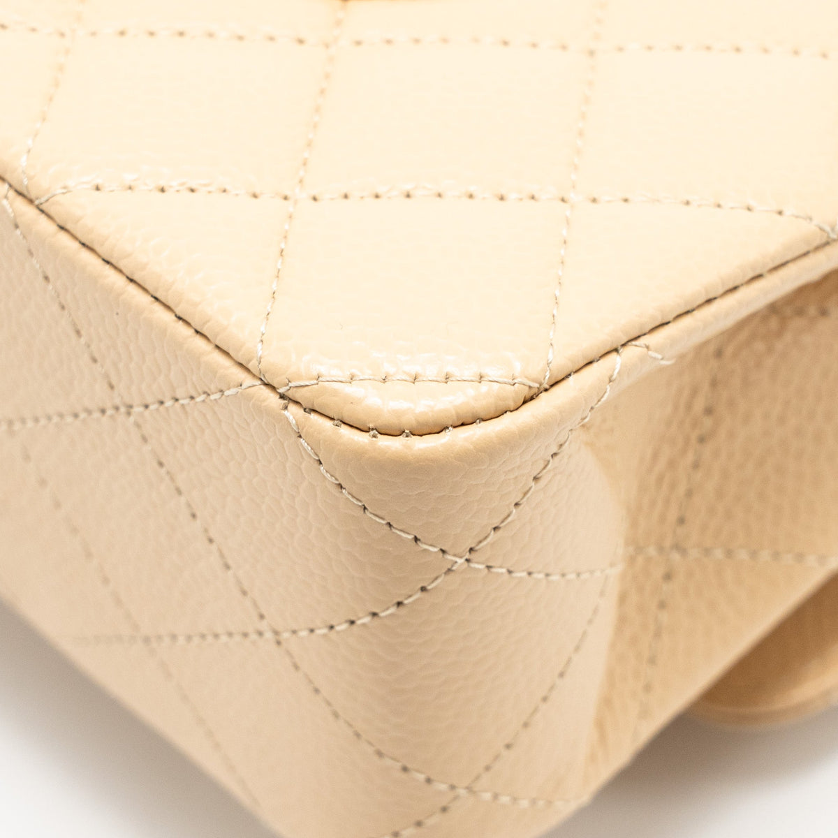 CHANEL MEDIUM CLASSIC DOUBLE FLAP BAG CAVIAR BEIGE GHW (MICROCHIP)