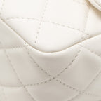 CHANEL PEARL CRUSH MINI SQUARE LAMBSKIN WHITE GHW (MICROCHIP)