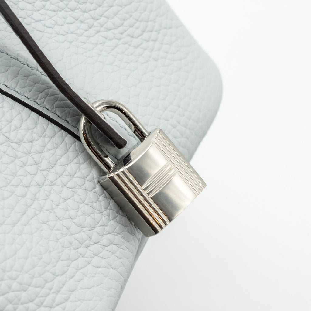 Hermes picotin 18 lock bag clemence blue pale SHW