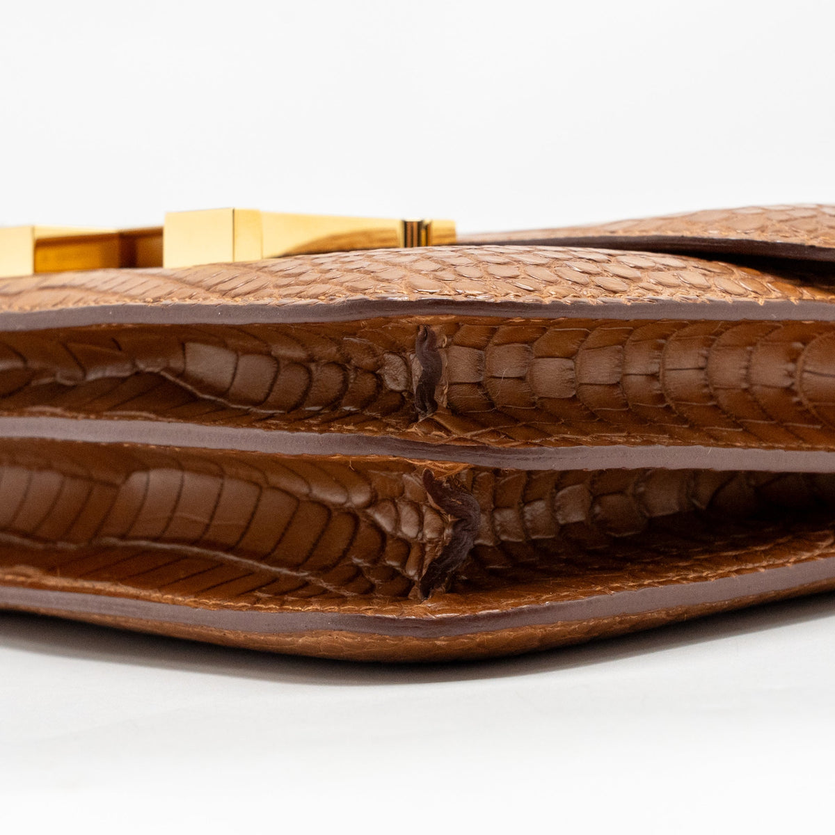 Hermes Mini Constance Alligator Mississippiensis Mat Gold GHW