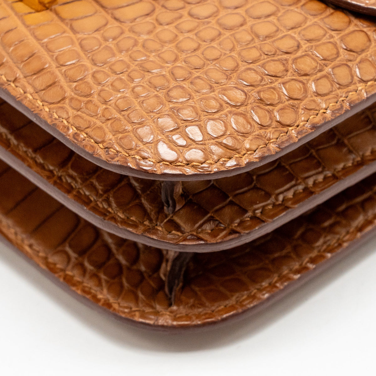 Hermes Mini Constance Alligator Mississippiensis Mat Gold GHW