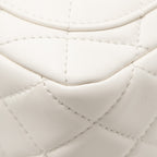 CHANEL PEARL CRUSH MINI SQUARE LAMBSKIN WHITE GHW (MICROCHIP)