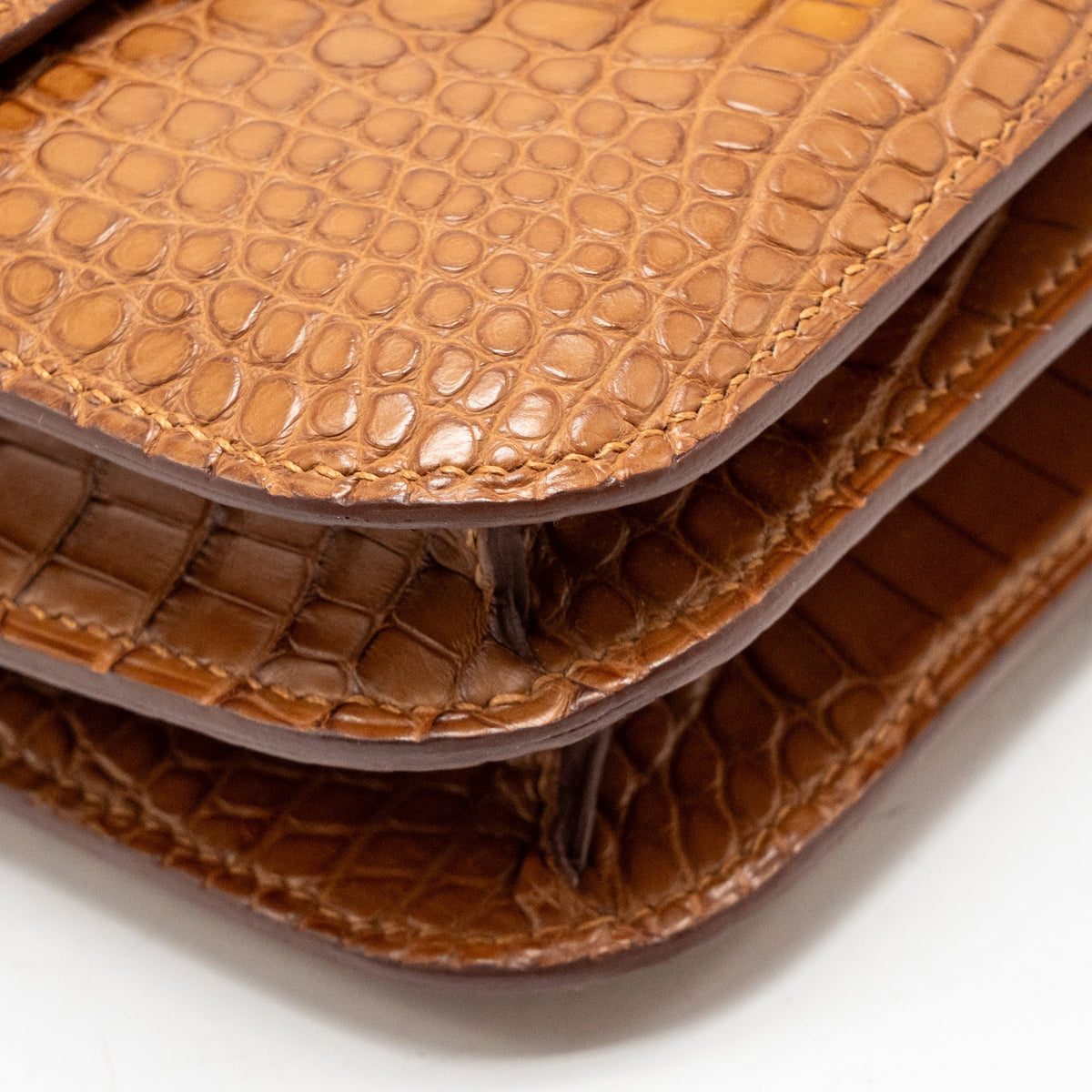 Hermes Mini Constance Alligator Mississippiensis Mat Gold GHW