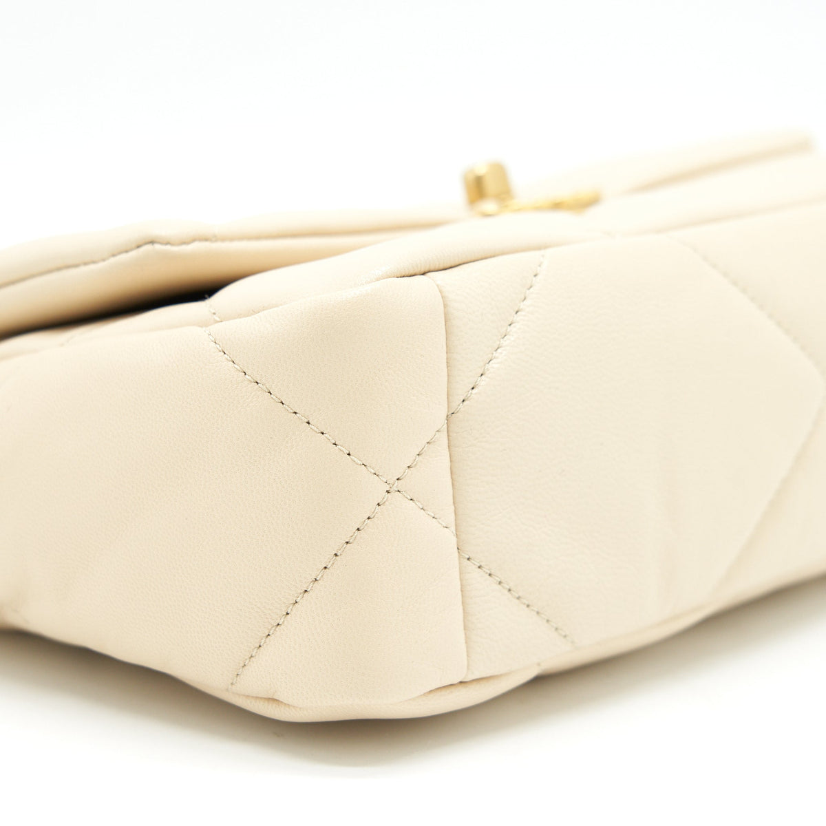 CHANEL SMALL 19 BAG BEIGE GOAT SKIN