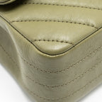 CHANEL CHEVRON MINI RECTANGULAR FLAP BAG CALFSKIN KHAKI GHW