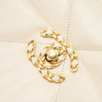 CHANEL SMALL 19 BAG BEIGE GOAT SKIN
