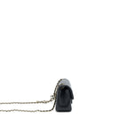 CHANEL 23C PEARL CRUSH MINI RECTANGULAR LAMBSKIN BLACK LGHW (MICROCHIP)