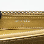 CHANEL GABRIELLE DOUBLE ZIP CLUTCH ON CHAIN CROCODILE-EMBOSSED CALFSKIN GOLD MULTICOLOUR HARDWARE