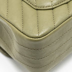 CHANEL CHEVRON MINI RECTANGULAR FLAP BAG CALFSKIN KHAKI GHW