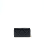 CHANEL 19 ZIP WALLET GOATSKIN BLACK GHW
