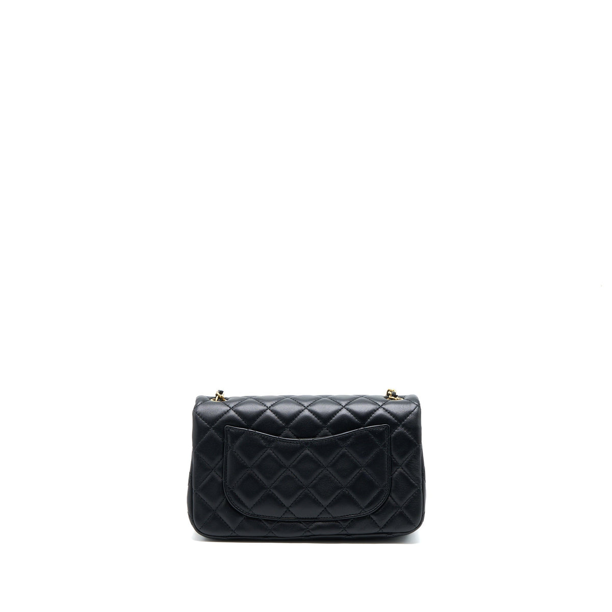 CHANEL PEARL CRUSH MINI RECTANGULAR LAMBSKIN BLACK BRUSHED GHW (MICROCHIP)