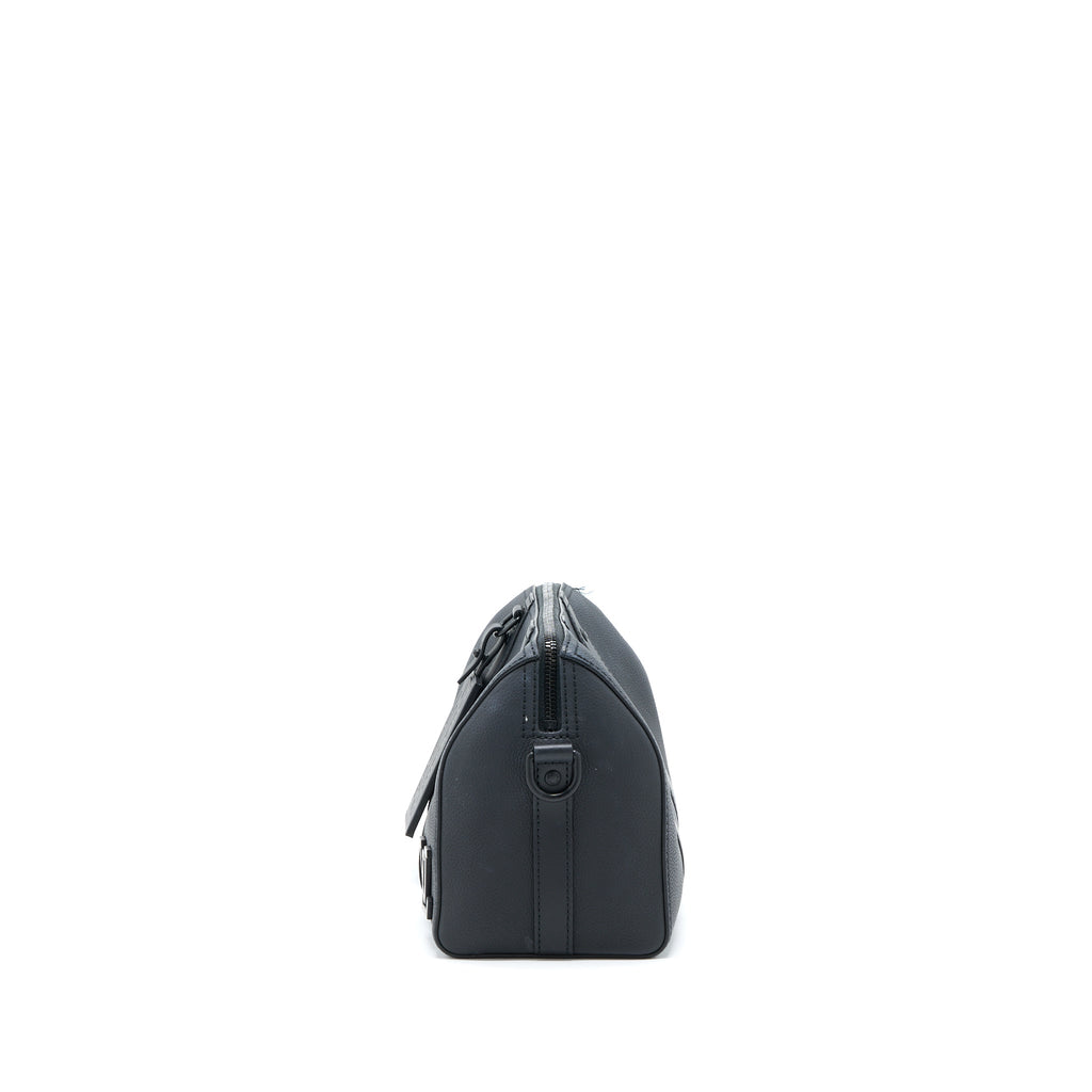LOUIS VUITTON CITY KEEPALL GRAINED CALFSKIN BLACK WITH BLACK HARDWARE (NEW VERSION)