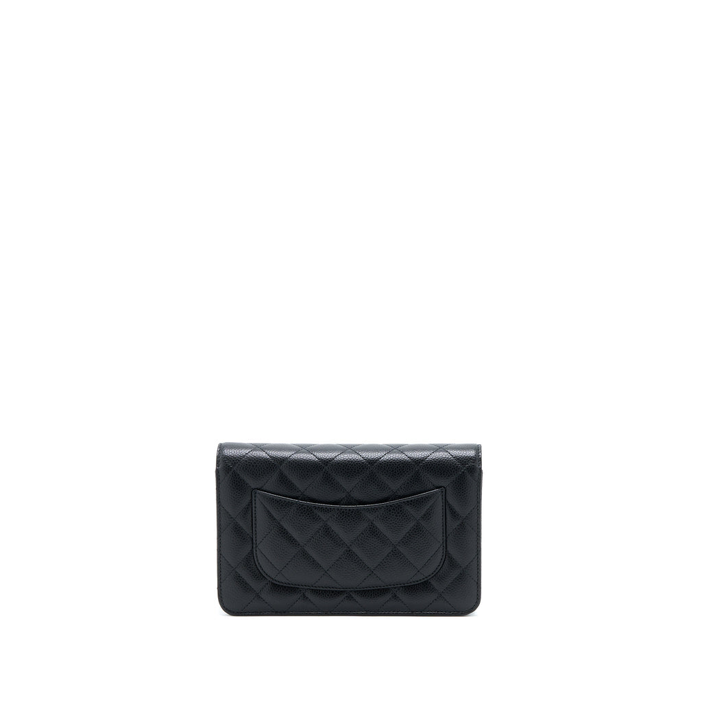 CHANEL CLASSIC WALLET ON CHAIN CAVIAR BLACK GHW (MICROCHIP)