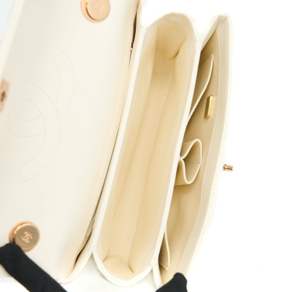 CHANEL SMALL TRENDY CC LAMBSKIN WHITE RGHW (MICROCHIP)