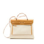 HERMES HERBAG ZIP 31 TOILE H EN RELIEF BRIDES SABLE/ECRU-BEIGE/NAT SABLE