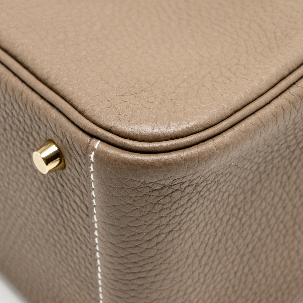 Hermes Mini Lindy Clemence Etoupe GHW