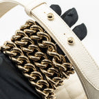 CHANEL SMALL BOY BAG CAVIAR WHITE LGHW