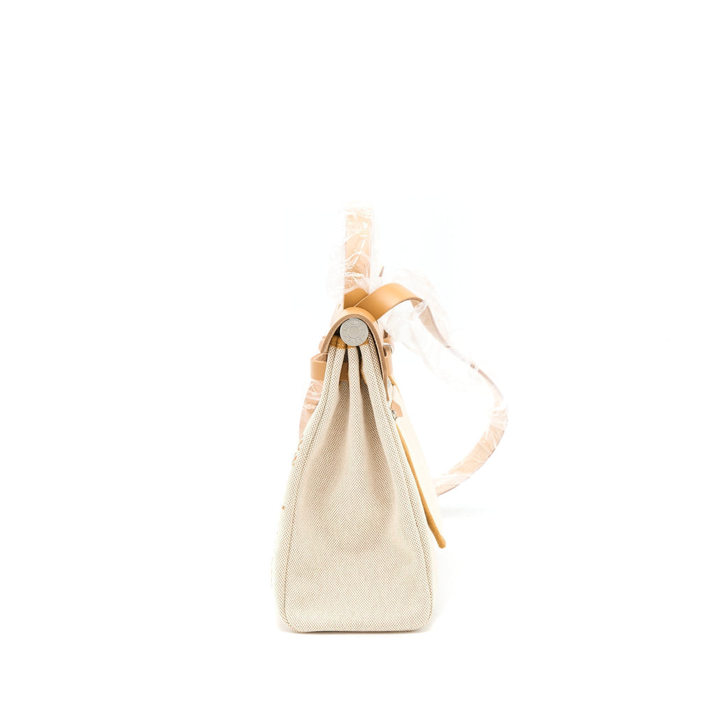 HERMES HERBAG ZIP 31 TOILE H EN RELIEF BRIDES SABLE/ECRU-BEIGE/NAT SABLE
