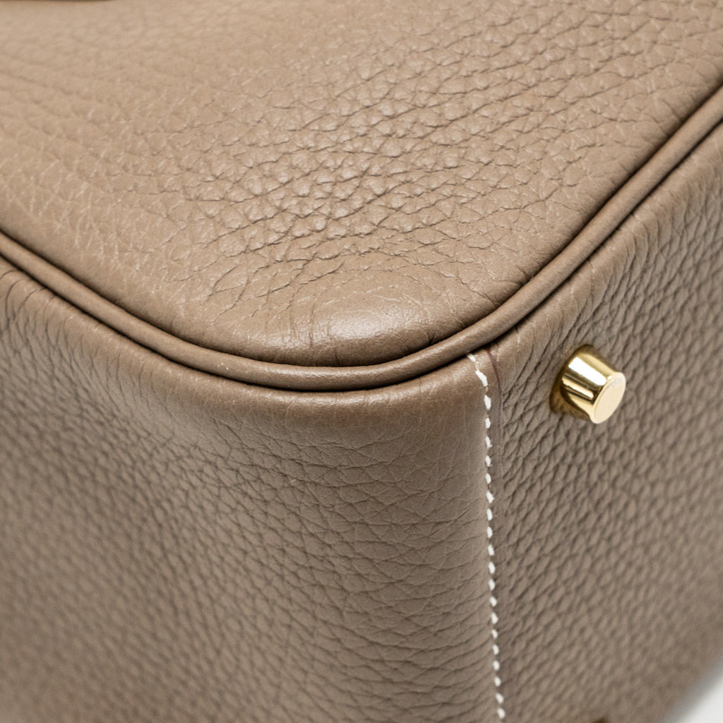 Hermes Mini Lindy Clemence Etoupe GHW