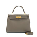 HERMES KELLY 28 SELLIER EPSOM 8F GRIS ETAIN GHW