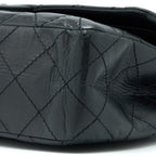 CHANEL 2.55 227 MAXI REISSUE FLAP BAG AGED CALFSKIN BLACK LGHW