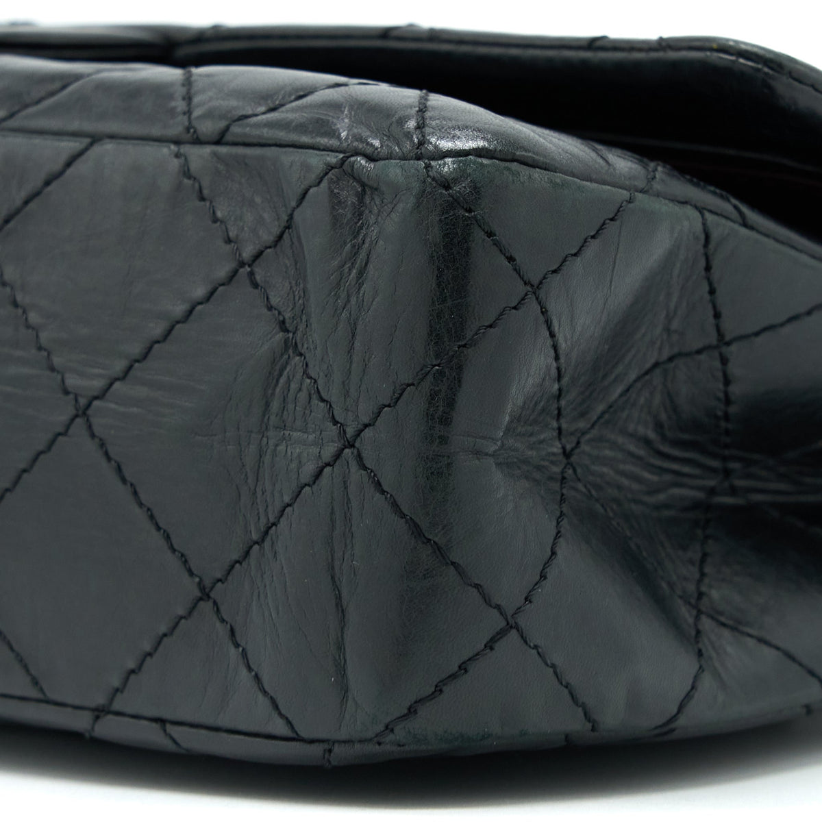 CHANEL 2.55 227 MAXI REISSUE FLAP BAG AGED CALFSKIN BLACK LGHW