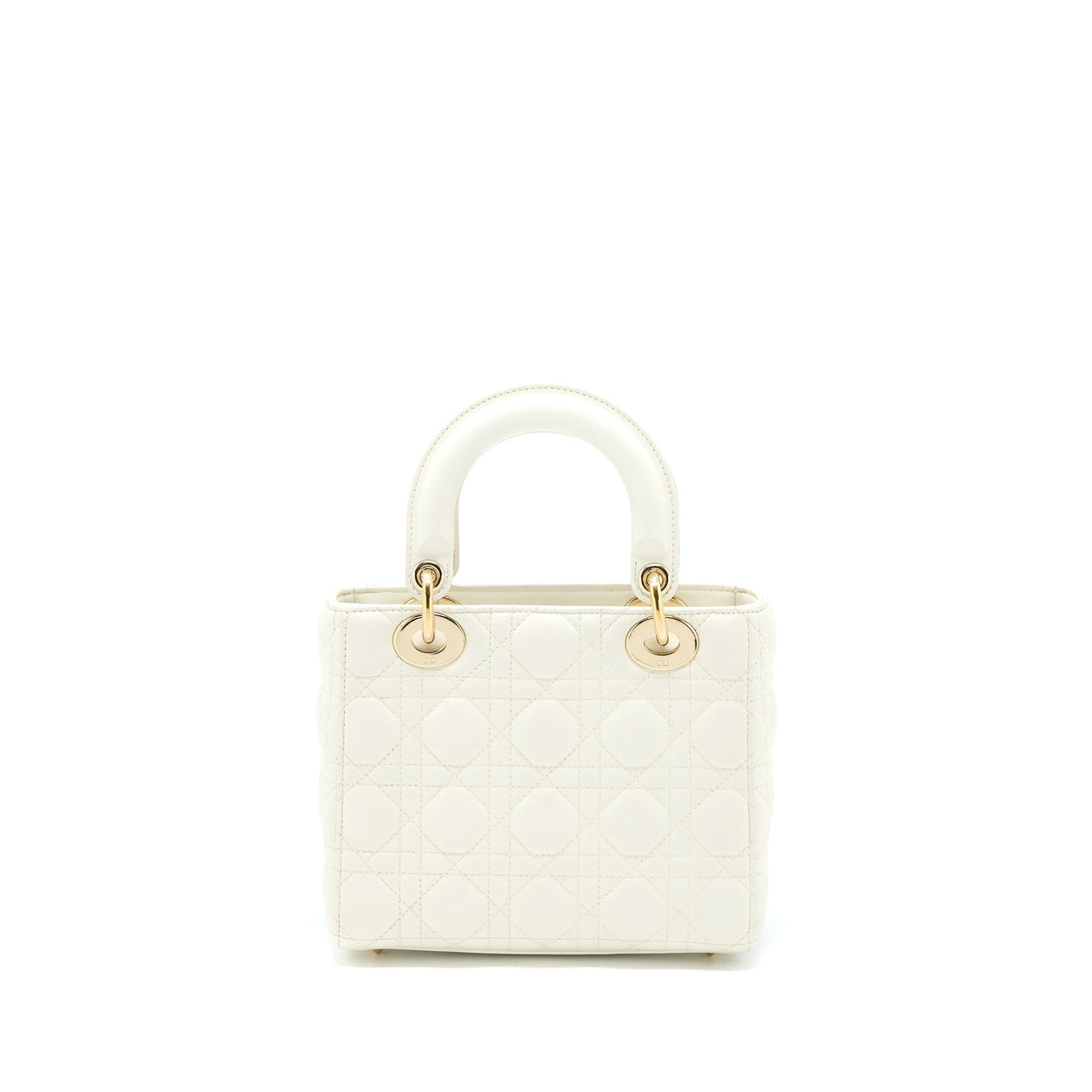 DIOR SMALL LADY DIOR LAMBSKIN WHITE LGHW