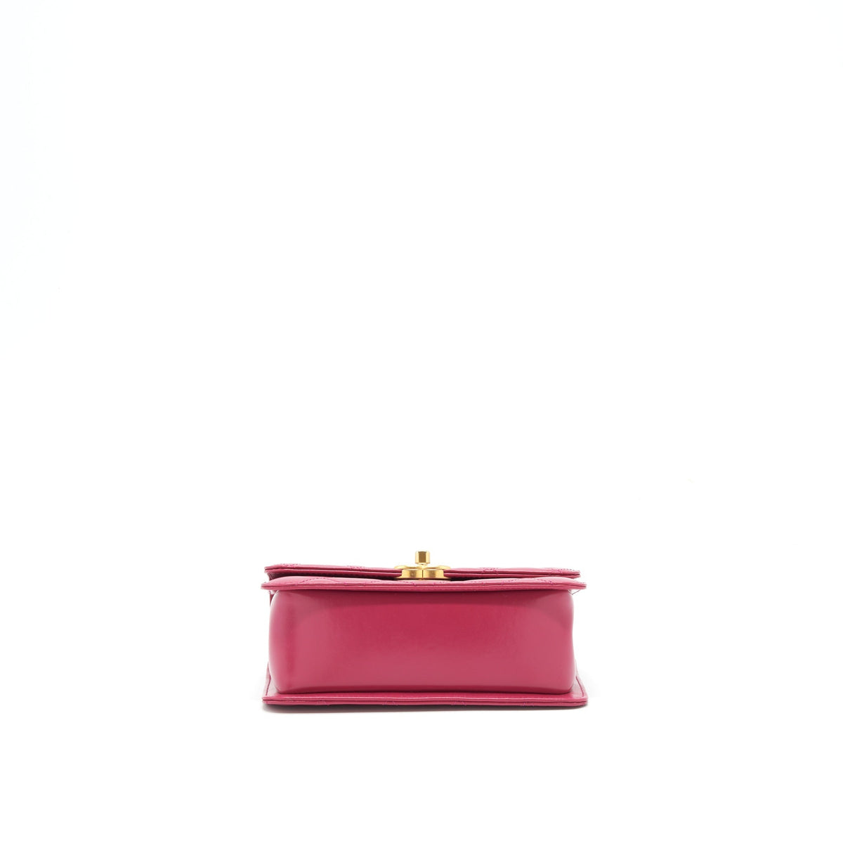 CHANEL 21A SMALL GOLD CRUSH FLAP BAG WITH CHAIN CALFSKIN RASPBERRY PINK GHW (MICROCHIP)