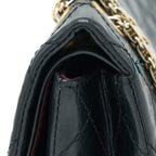 CHANEL 2.55 227 MAXI REISSUE FLAP BAG AGED CALFSKIN BLACK LGHW
