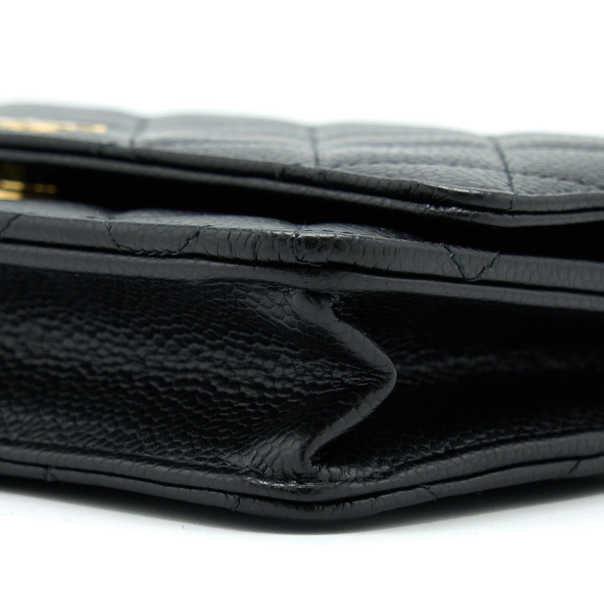 CHANEL CLASSIC WALLET ON CHAIN CAVIAR BLACK GHW (MICROCHIP)