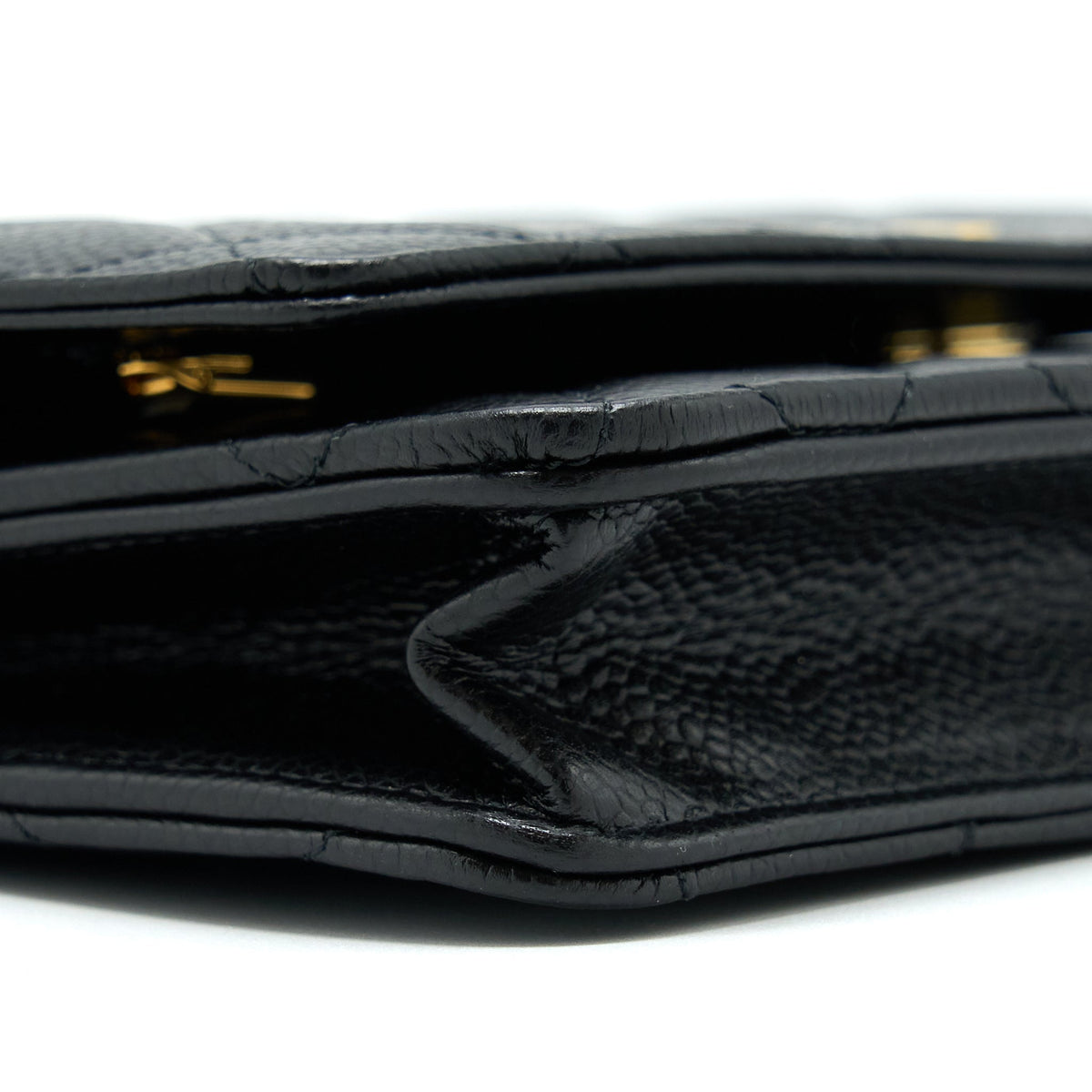 CHANEL CLASSIC WALLET ON CHAIN CAVIAR BLACK GHW (MICROCHIP)