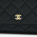 CHANEL CLASSIC WALLET ON CHAIN CAVIAR BLACK GHW (MICROCHIP)