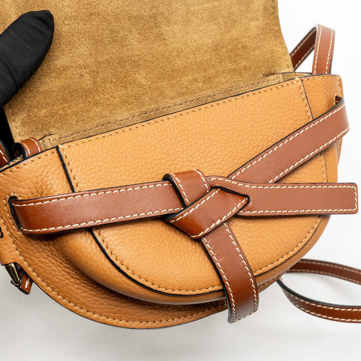 Loewe mini gate bag calfskin Tan GHW