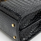 Saint Laurent/YSL Mini Cassandra Top Handle Bag Croc-Embossed Calfskin Black GHW