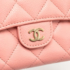Chanel Classic Flap Wallet Caviar Pink LGHW（Microchip）