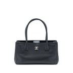 CHANEL CERF TOTE BAG GRAINED CALFSKIN BLACK SHW