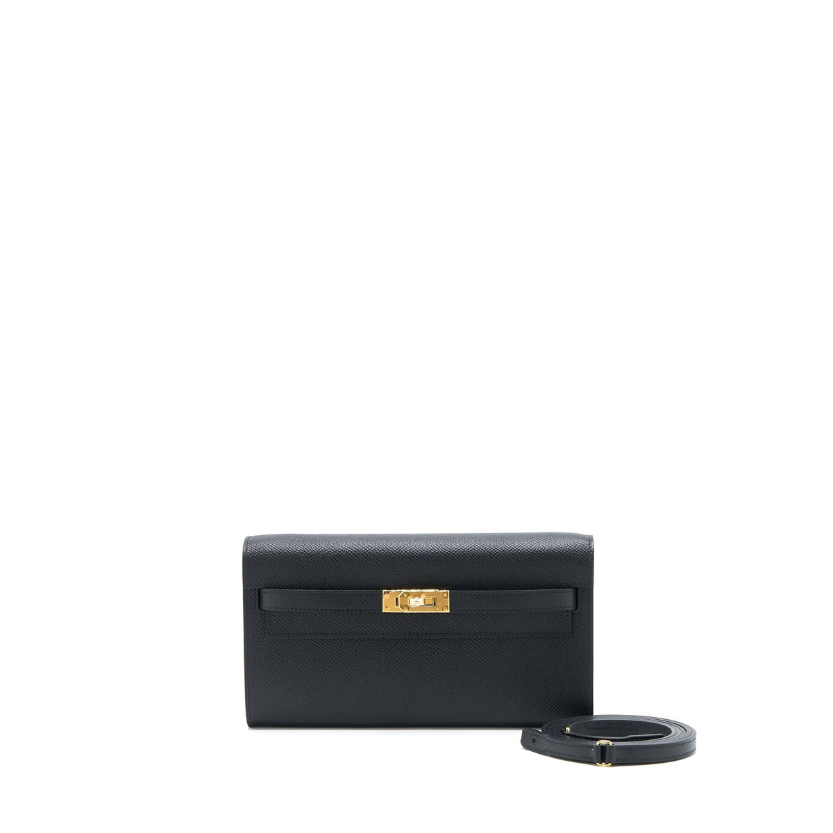 HERMES CLASSIC KELLY TO GO EPSOM BLACK GHW