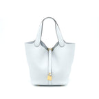 HERMES PICOTIN 22 CLEMENCE BLEU PALE GHW